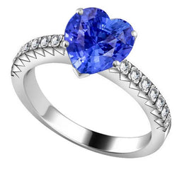 Diamanten saffier verlovingsring 4 karaat griffen set wit goud 14K