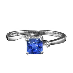 Diamanten saffierring Stralend geslepen bypass-stijl 1,25 karaat U-tandenset