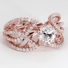 Afbeelding in Gallery-weergave laden, Diamanten sieradenring 3 karaat roségoud 14K filigraan - harrychadent.nl
