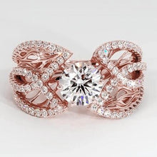 Afbeelding in Gallery-weergave laden, Diamanten sieradenring 3 karaat roségoud 14K filigraan - harrychadent.nl
