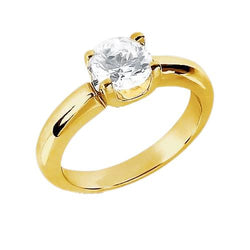 Diamanten solitaire ring 0,75 ct. Geelgouden nieuwe sieraden