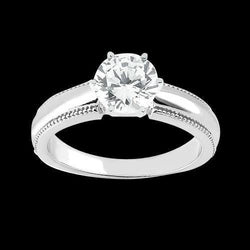 Diamanten solitaire ring antieke stijl wit goud 14K 1,01 karaat