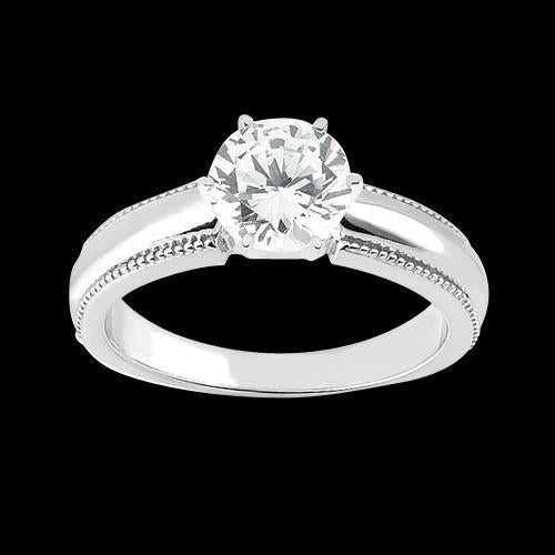 Diamanten solitaire ring antieke stijl wit goud 14K 1,01 karaat - harrychadent.nl