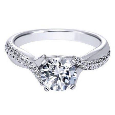 Diamanten solitaire ring met accenten massief wit goud 14K 1,05 karaat - harrychadent.nl