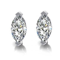 Diamanten studs Oorbel 1 karaat Marquise Cut witgoud 14K