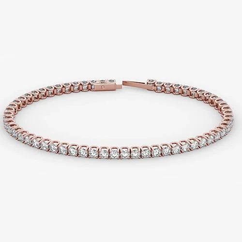 Diamanten tennisarmband 5,90 karaat roségouden 14K sieraden - harrychadent.nl