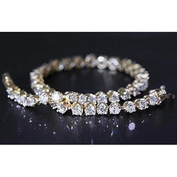 Diamanten tennisarmband 8 karaat F Vs1 geelgouden damessieraden
