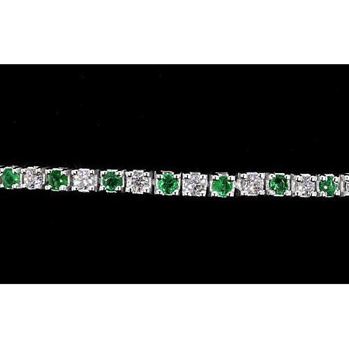 Diamanten tennisarmband groene saffier 6 karaat dames wit goud 14k - harrychadent.nl