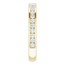 Afbeelding in Gallery-weergave laden, Diamanten trouwring 0.60 karaat bar instelling geel gouden sieraden - harrychadent.nl
