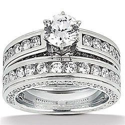 Diamanten verlovingsband set 3.50 karaat gouden ring