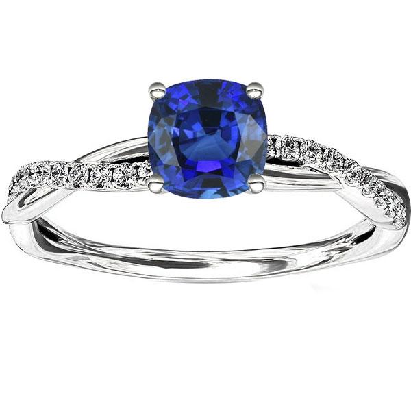 Diamanten verlovingskussen Sapphire Ring Twisted Style 3 karaat - harrychadent.nl