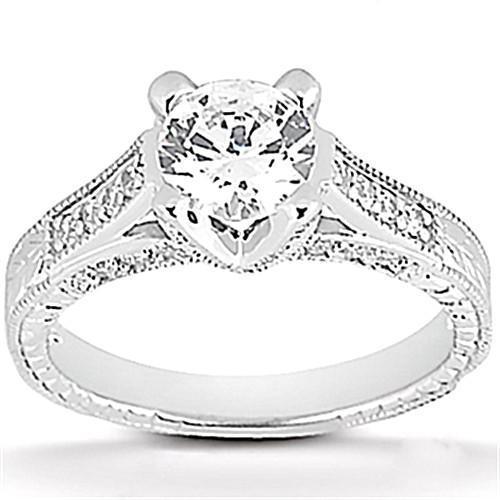 Diamanten verlovingsring 1,77 ct. Set Antiek Stijl Wit Goud 14K - harrychadent.nl