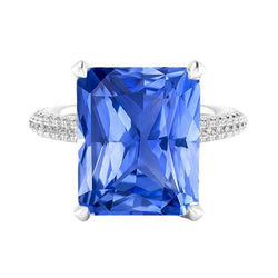 Diamanten verlovingsring 5 karaat stralende saffier edelsteen sieraden