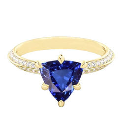 Diamanten verlovingsring 6 Prong biljoen Ceylon Sapphire 2,50 karaat