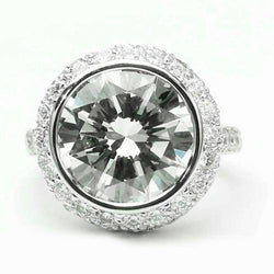 Diamanten verlovingsring Halo Ring 3,34 karaat ronde diamanten witgoud 14K sieraden