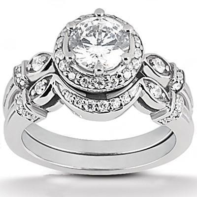 diamanten verlovingsring band set 1,45 karaat witgoud 14K - harrychadent.nl