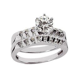 Diamanten verlovingsring band set 2,01 karaat wit goud 14K