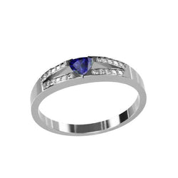 Diamanten verlovingsring biljoen saffier sieraden gespleten schacht 1 karaat