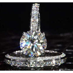 Natuurlijke uit de aarde gewonnen diamanten verlovingsring set 6 karaat dames sieraden nieuw