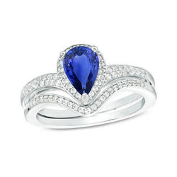Diamanten verlovingsring set Peer Ceylon Sapphire 2,75 karaat