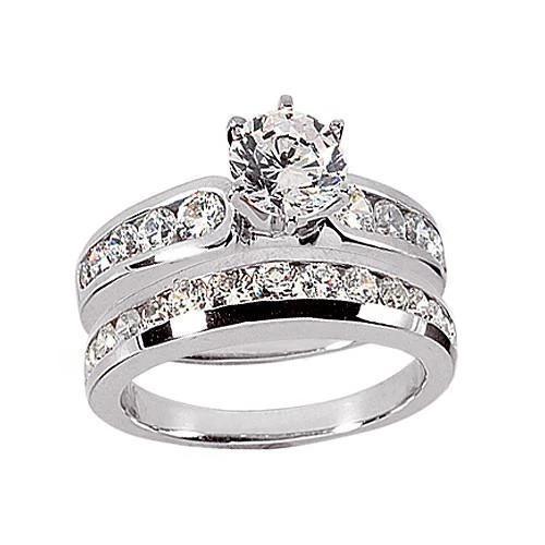 Diamanten verlovingsring set band 2.10 ct. Wit goud 14K - harrychadent.nl