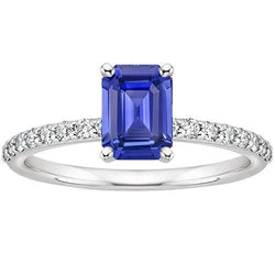 Diamanten verlovingsring & smaragdblauwe saffier 4,25 karaat