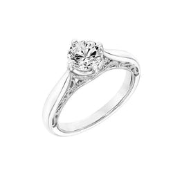 Diamanten vintage stijl solitaire ring wit goud 2 karaat