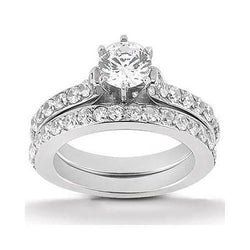 Diamanten Verlovingsring Band Set 2,40 karaat Natuurlijk Witgouden Sieraden
