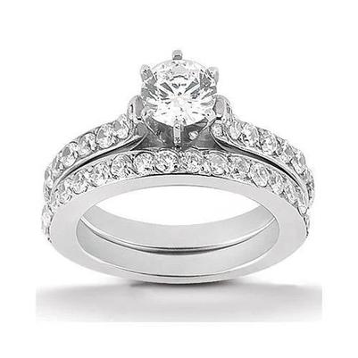 Diamanten Verlovingsring Band Set 2,40 karaat Natuurlijk Witgouden Sieraden - harrychadent.nl