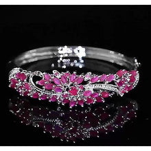 Afbeelding in Gallery-weergave laden, Diamond Bangle Pink Sapphire 14 karaat dames witgouden sieraden 14K - harrychadent.nl
