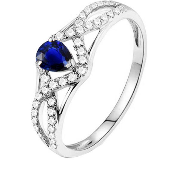 Diamond Blue Sapphire verlovingsring Twisted Shank 2,50 karaat - harrychadent.nl