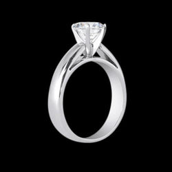 Diamond Cathedral Setting Vrouwen Wit Goud 3,01 Ct. Solitaire Ring