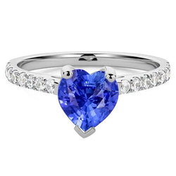 Diamond Engagement Srilanka Sapphire Ring Jacobsschelp Set Accenten 3 karaat