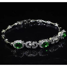 Afbeelding in Gallery-weergave laden, Diamond Green Emerald Bangle Dames 20 karaat karaat sieraden - harrychadent.nl
