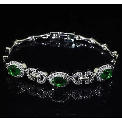 Diamond Green Emerald Bangle Dames 20 karaat karaat sieraden