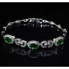 Afbeelding in Gallery-weergave laden, Diamond Green Emerald Bangle Dames 20 karaat karaat sieraden - harrychadent.nl

