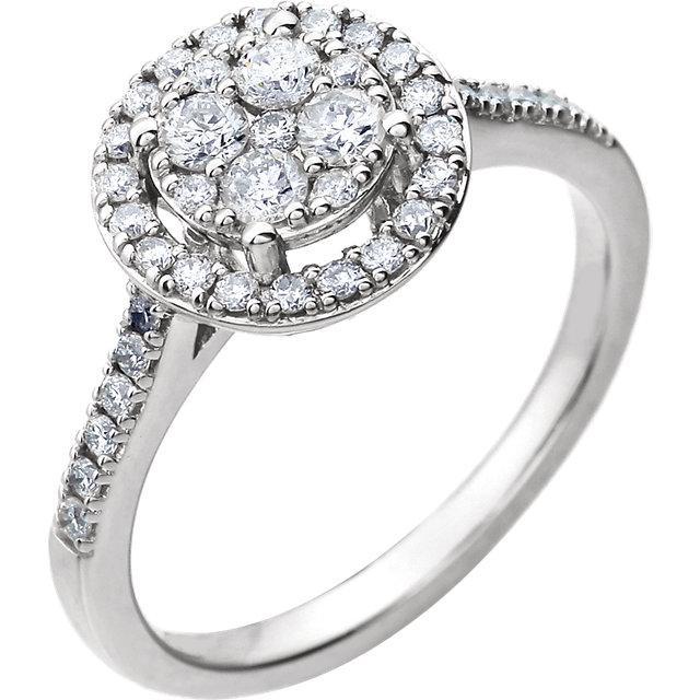 Diamond Halo kathedraal setting verlovingsring dames sieraden
