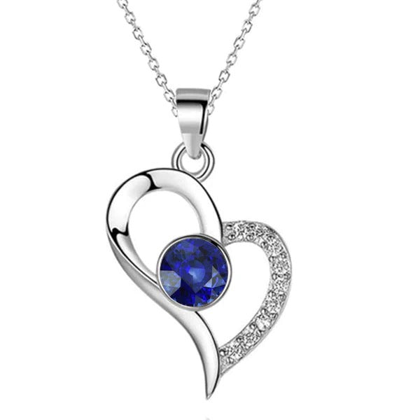 Diamond Heart Pendant Round Sri Lanka Sapphire 1.25 Carats Gold - harrychadent.nl
