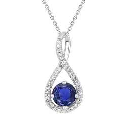 Diamond Round Ceylon Sapphire Hanger Infinity Style 2,25 karaat