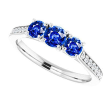 Afbeelding in Gallery-weergave laden, Diamond Sapphire Ring 1.10 Karaats Claw Prong Setting Vrouwen Sieraden - harrychadent.nl
