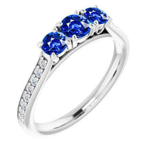 Afbeelding in Gallery-weergave laden, Diamond Sapphire Ring 1.10 Karaats Claw Prong Setting Vrouwen Sieraden - harrychadent.nl
