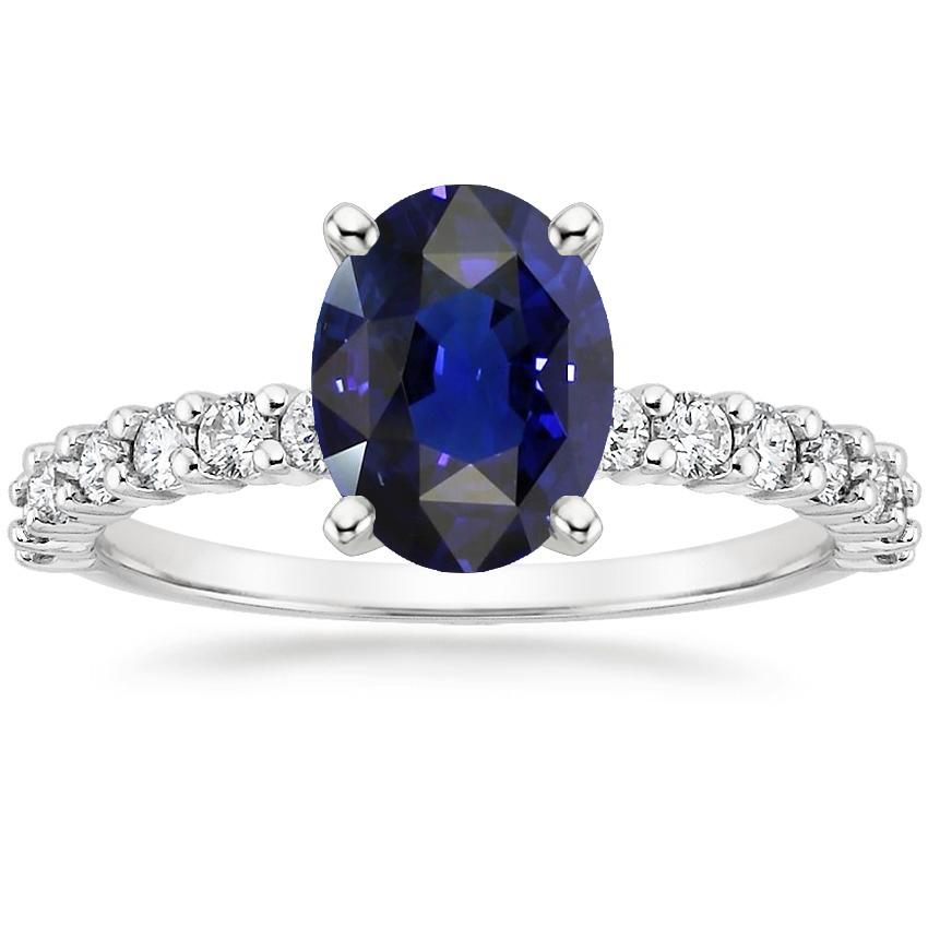 Diamond Solitaire Ovale Srilanka Sapphire Ring met accenten 4,50 karaat - harrychadent.nl