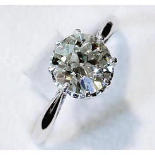 Afbeelding in Gallery-weergave laden, Diamond Solitaire Ring 2,50 karaat Old Mine klassieke vrouwen sieraden - harrychadent.nl
