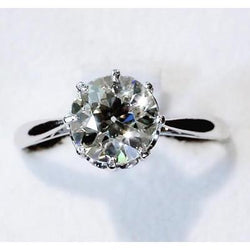 Diamond Solitaire Ring 2,50 karaat Old Mine klassieke vrouwen sieraden