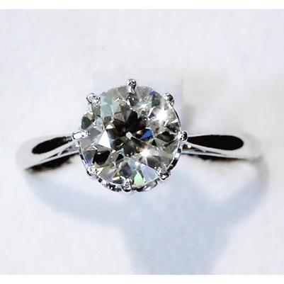 Diamond Solitaire Ring 2,50 karaat Old Mine klassieke vrouwen sieraden - harrychadent.nl