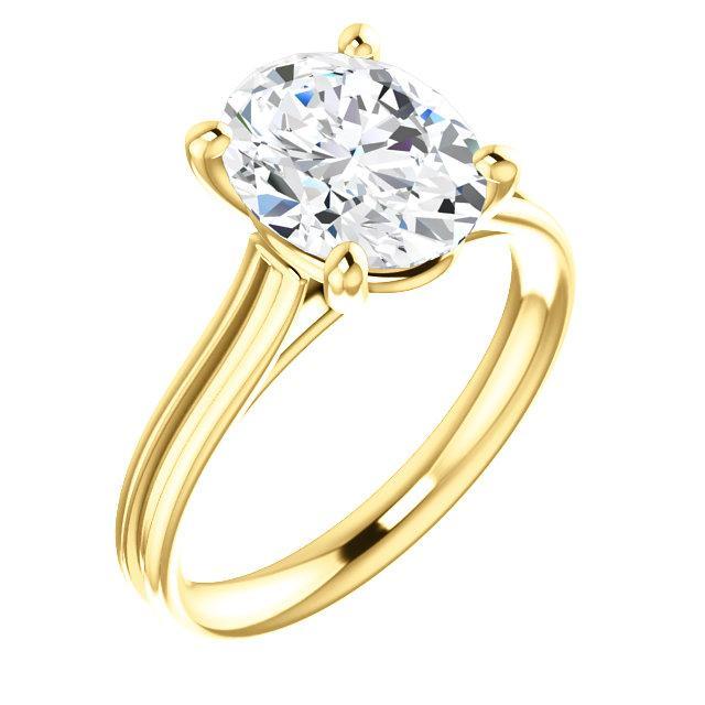 Diamond Solitaire Ring 5 karaat dames geel gouden sieraden Nieuw - harrychadent.nl