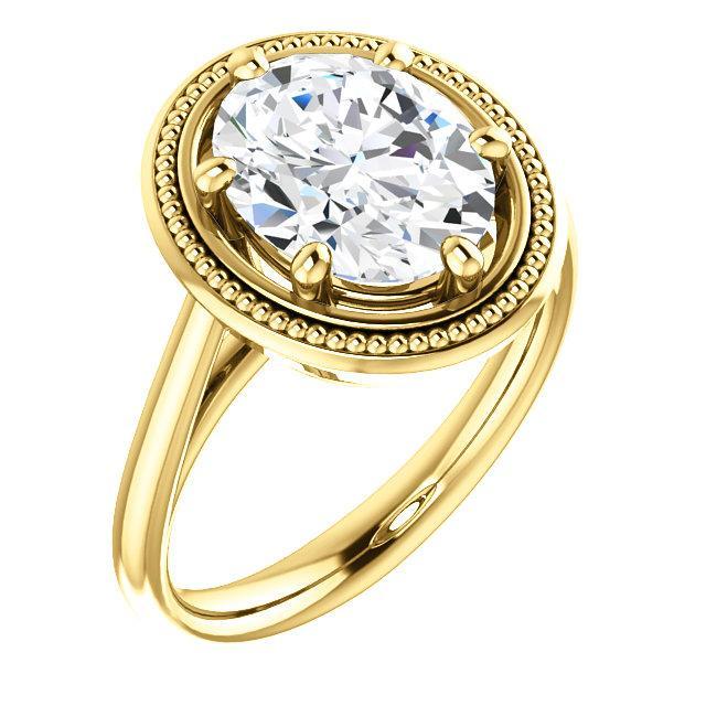 Diamond Solitaire Ring Vintage stijl 4 karaat geel goud 14K - harrychadent.nl