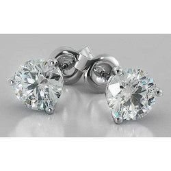 Diamond Solitaire Stud Oorbellen 1,50 karaat witgoud 14K sieraden Nieuw
