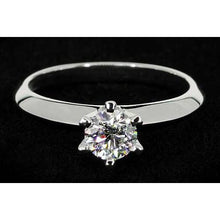 Afbeelding in Gallery-weergave laden, Diamond Solitaire ronde belofte ring 1 karaat witgoud 14K - harrychadent.nl
