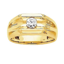 Afbeelding in Gallery-weergave laden, Diamond Solitaire verlovingsring voor heren 0,50 karaat geel goud 14K - harrychadent.nl
